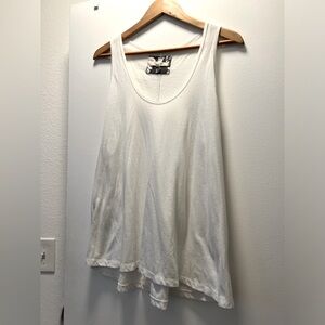 Pure + Good (Anthropologie) white cotton blend tanks, Size L